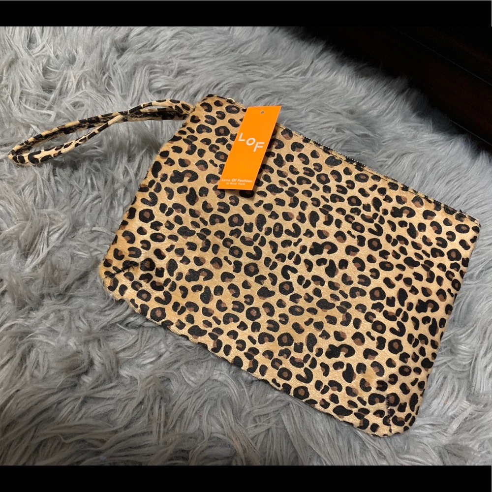Leopard Print Clutch/Wristlet